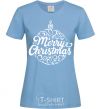 Women's T-shirt Merry Christmas toy sky-blue фото