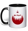 Mug with a colored handle Toy Merry Christmas red black фото
