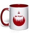 Mug with a colored handle Toy Merry Christmas red red фото