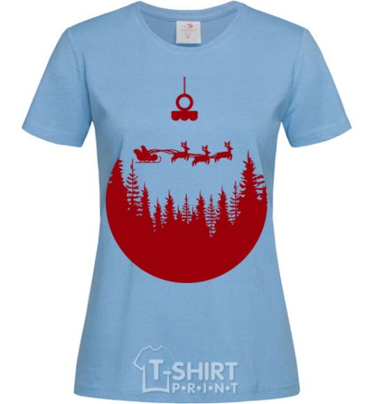 Women's T-shirt Toy Merry Christmas red sky-blue фото
