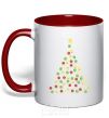 Mug with a colored handle A garland Christmas tree red фото