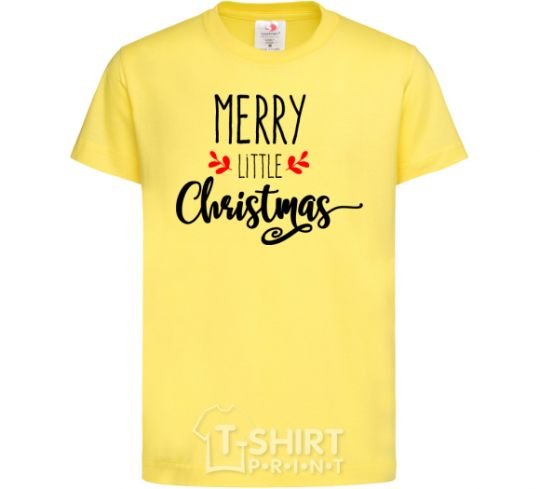 Kids T-shirt Merry little Christmas cornsilk фото