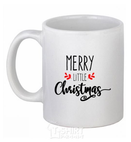 Ceramic mug Merry little Christmas White фото