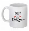 Ceramic mug Merry little Christmas White фото