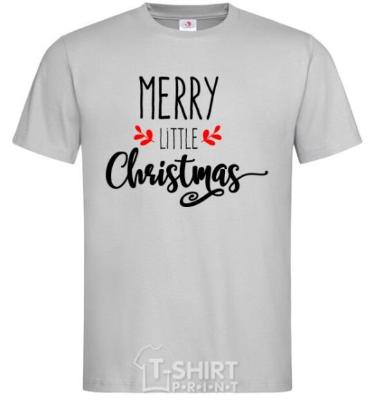 Men's T-Shirt Merry little Christmas grey фото