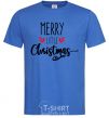 Мужская футболка Merry little Christmas Ярко-синий фото