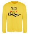 Sweatshirt Merry little Christmas yellow фото