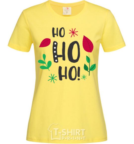 Women's T-shirt HO-HO-HO-HO leaves cornsilk фото