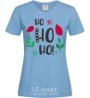 Women's T-shirt HO-HO-HO-HO leaves sky-blue фото