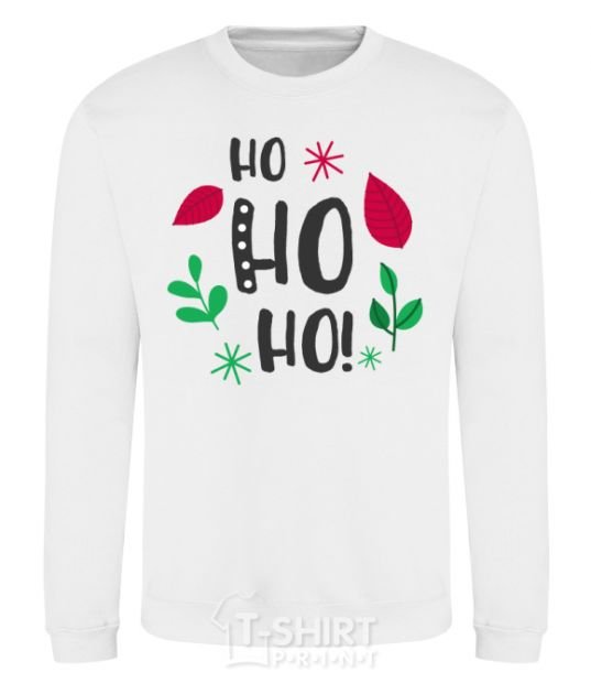 Sweatshirt HO-HO-HO-HO leaves White фото