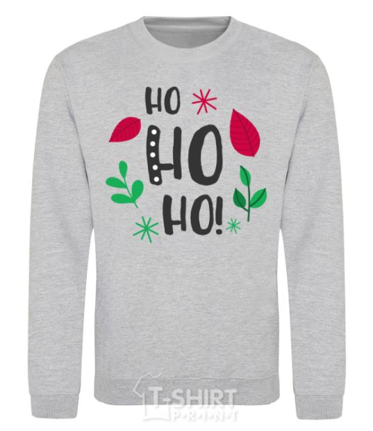 Sweatshirt HO-HO-HO-HO leaves sport-grey фото