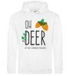 Men`s hoodie Oh deer cones White фото