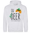 Men`s hoodie Oh deer cones sport-grey фото