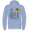 Men`s hoodie Oh deer cones sky-blue фото