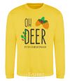 Sweatshirt Oh deer cones yellow фото