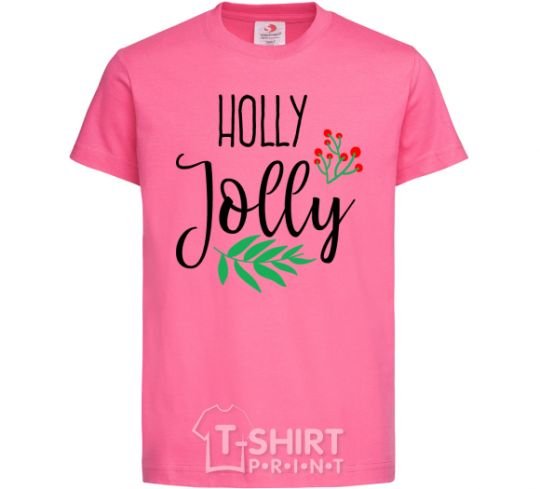 Детская футболка Holly Jolly Ярко-розовый фото