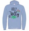 Men`s hoodie Holly Jolly sky-blue фото