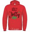 Men`s hoodie Holly Jolly bright-red фото