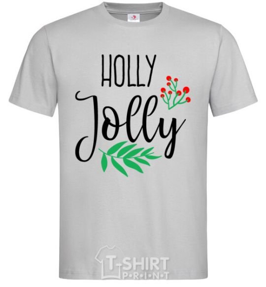 Men's T-Shirt Holly Jolly grey фото