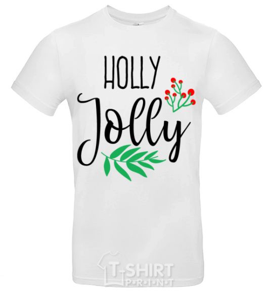 Men's T-Shirt Holly Jolly White фото