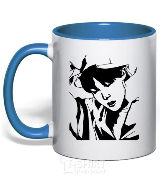 Mug with a colored handle Hoseok royal-blue фото