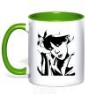 Mug with a colored handle Hoseok kelly-green фото