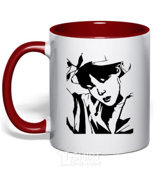 Mug with a colored handle Hoseok red фото