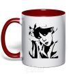 Mug with a colored handle Hoseok red фото