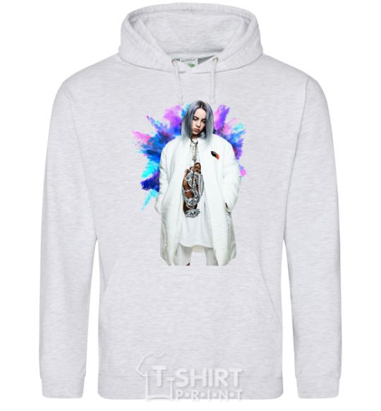 Men`s hoodie Billie Eilish splash sport-grey фото