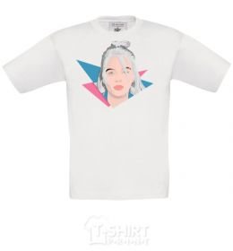 Kids T-shirt Billie Eilish art bright White фото