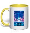 Mug with a colored handle BTS army yellow фото