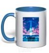 Mug with a colored handle BTS army royal-blue фото