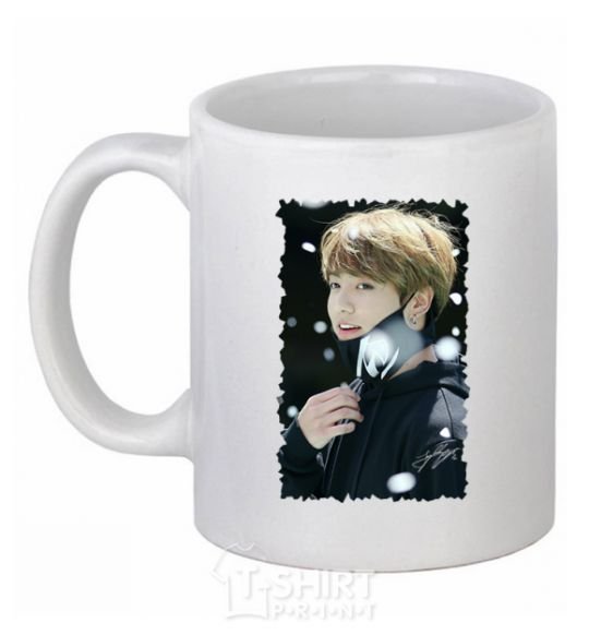 Ceramic mug Jongkook signature White фото