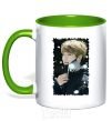 Mug with a colored handle Jongkook signature kelly-green фото