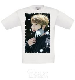 Kids T-shirt Jongkook signature White фото