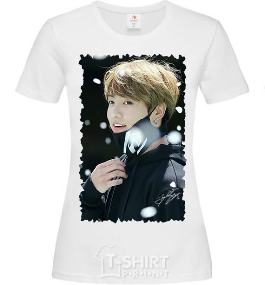 Women's T-shirt Jongkook signature White фото