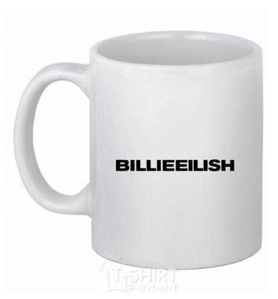 Ceramic mug Billieeilish text White фото