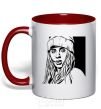 Mug with a colored handle Art Billie red фото