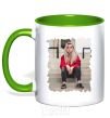 Mug with a colored handle Billie kelly-green фото
