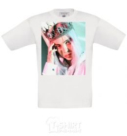Kids T-shirt Billie Eilish in crown White фото