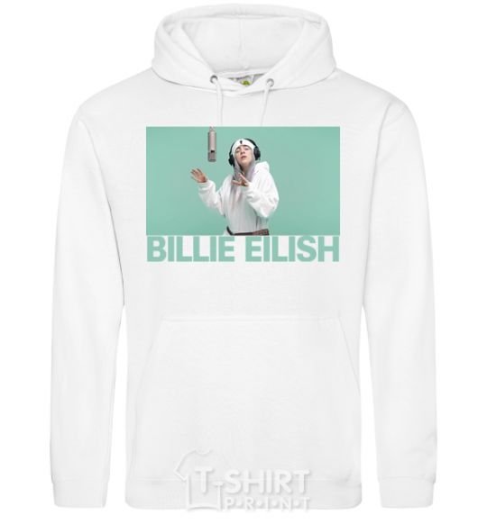 Мужская толстовка (худи) Billie Eilish blue Белый фото