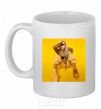 Ceramic mug Billie Eilish yellow White фото