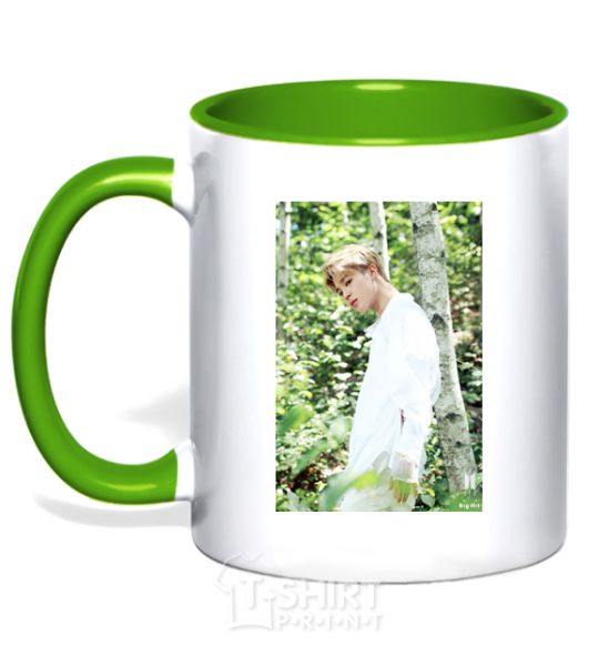 Чашка с цветной ручкой BTS Jimin Зеленый фото