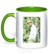 Mug with a colored handle BTS Jimin kelly-green фото