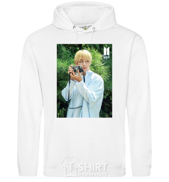 Men`s hoodie BTS V with camera White фото