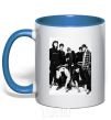 Mug with a colored handle Bangtan Boys black royal-blue фото