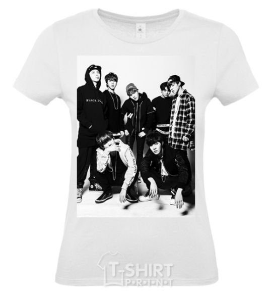 Women's T-shirt Bangtan Boys black White фото