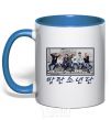 Mug with a colored handle Bangtan sonyeondan royal-blue фото