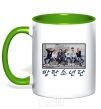 Mug with a colored handle Bangtan sonyeondan kelly-green фото