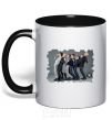 Mug with a colored handle Bangtan black фото